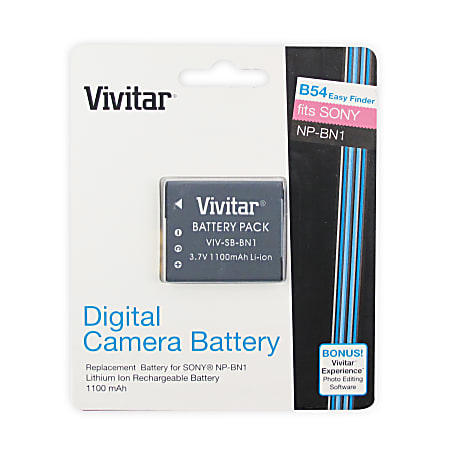 Vivitar® VIV-SB-BN1-2 Rechargeable Battery For Sony Digital Cameras