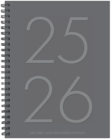 2025-2026 Willow Creek Press Softcover Weekly/Monthly Academic Planner, 6-1/2" x 8-1/2", Classic Gray, July 2025 To June 2026, 56776