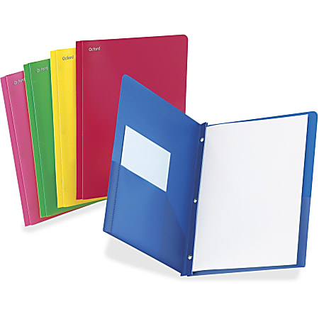 TOPS Oxford® Translucent Poly Twin-Pocket Folders, Letter Size,