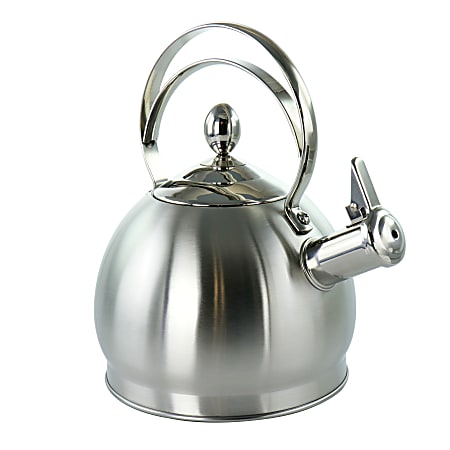 MegaChef Stainless-Steel Stovetop Kettle, 11.83 Cups, Brushed