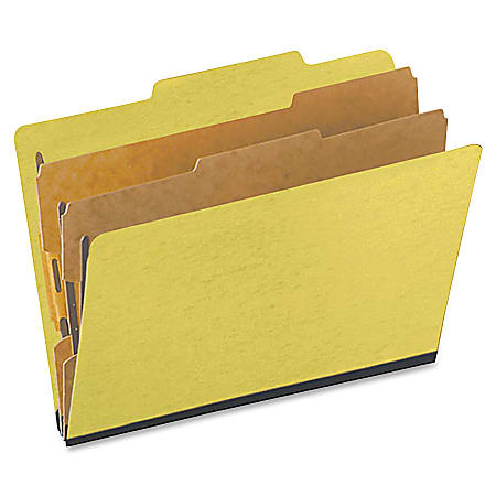Oxford® Pressboard Classification Folders, Letter Size, 2" Expansion, 65% Recycled, Yellow, Box Of 10