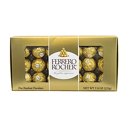 Ferrero Rocher Roasted Hazelnut Chocolates, 18-Piece Gift Box, 7.9 Oz