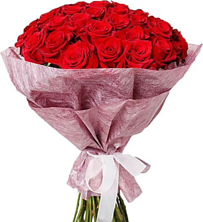 Rose Farmers Red Romantic Long Stem Roses, Red, Box Of 24 Roses