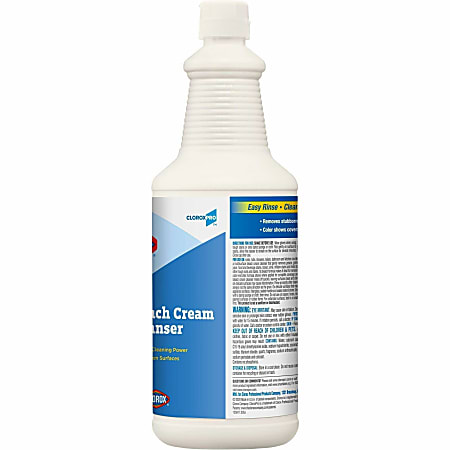 Clorox Commercial Solutions Bleach Cream Cleanser - 32 fl oz (1 quart) - 512 / Pallet - Clear