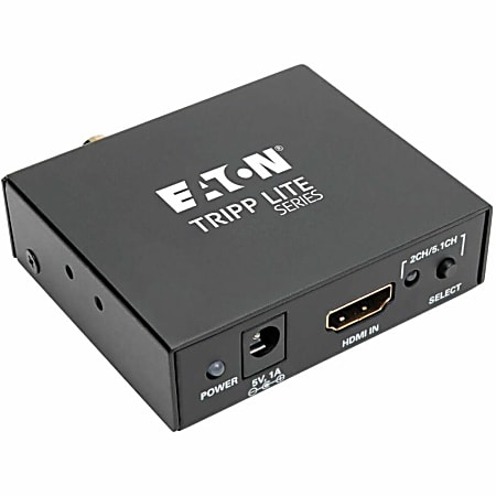 Eaton Tripp Lite Series 4K HDMI Audio De-Embedder/Extractor with TOSLINK, RCA and 3.5 mm Stereo Output, 5.1 Channel, HDCP, 4K 30Hz, P130000AUDIO