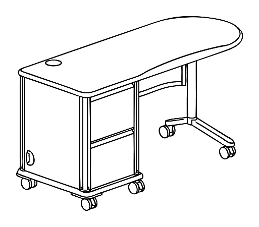 HON® SmartLink™ Workstation, Right Single-Pedestal Desk With 2 Drawers, 30" x 24" x 60", Charcoal