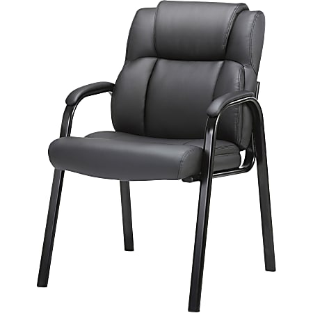 Lorell Bonded Leather High Back Guest Chair Black - Office Depot