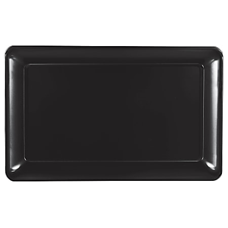 Amscan Plastic Rectangular Trays, 11" x 18", Jet Black, Pack Of 4 Trays 