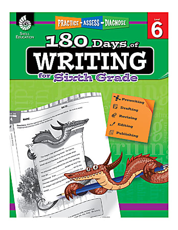 Shell Education 180 Days Of Writing Workbook, Grade 6