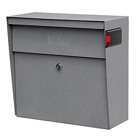 Mail Boss™ Metro Mail Wall Mount Locking Mailbox, 14 3/4"H x 15 2/5"W x 7 1/8"D, Granite