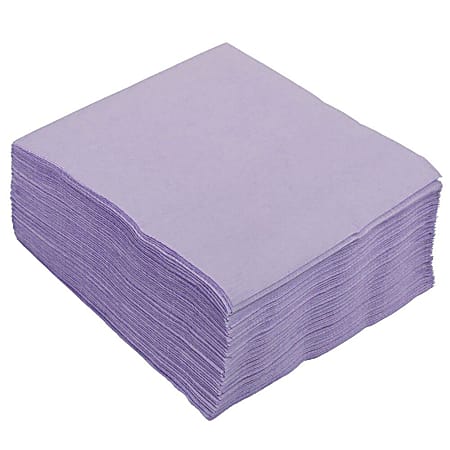 JAM PAPER Small Beverage Napkins - 5 x 5 - Lavendar / Light Purple - 40/Pack 