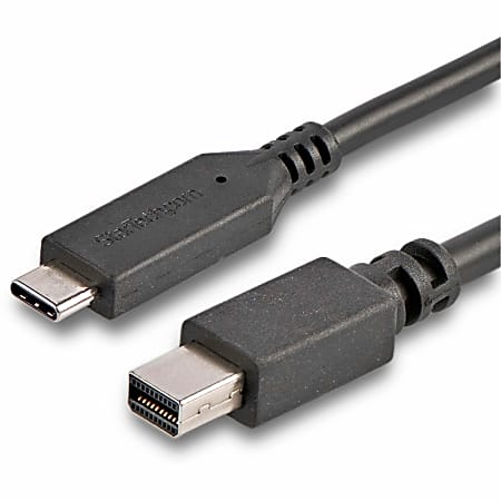 StarTech.com 6 ft./1.8 m USB-C to Mini DisplayPort Cable - 4K 60Hz - Black - USB 3.1 Type-C to Mini DP Adapter Cable - CDP2MDPMM6B