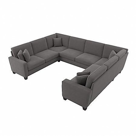 Bush® Furniture Stockton 125"W U-Shaped Sectional Couch, French Gray Herringbone, Standard Delivery