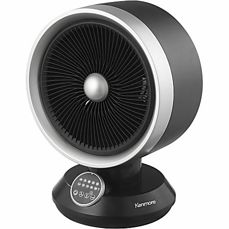 Kenmore Fan & Heater Combo - 2 x Heat Settings - Remote Control - Oscillation - Office, Room, Kitchen - Desk - Black