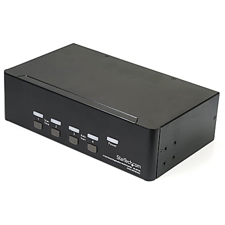 StarTech.com 4 Port Dual DisplayPort KVM Switch - DisplayPort 1.2 KVM - 4K 60Hz - This 4 port Dual DP KVM switch combines dual 4K 60Hz displays with KVM switch control of four connected computers