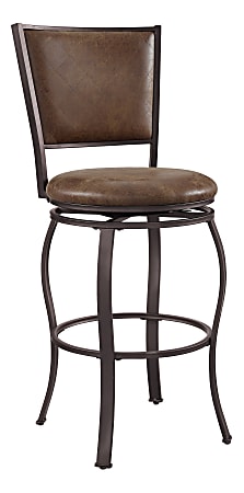 Powell Jayna Swivel Bar Stool, Brown/Bronze