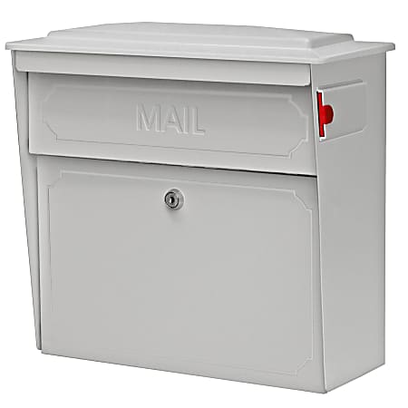 Mail Boss™ Townhouse Wall Mount Locking Mailbox, 16"H x 15 3/4"W x 7 1/2"D, White