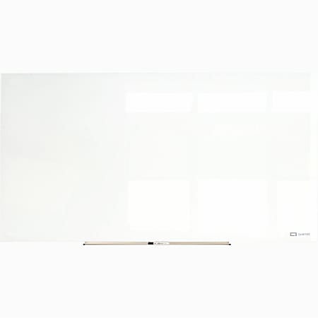 Quartet InvisaMount Magnetic Glass Board - 48" (4 ft) Width x 96" (8 ft) Height - White Glass Surface - Horizontal - Magnetic