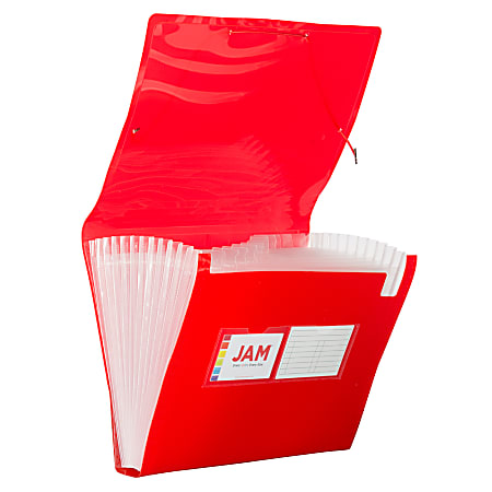 JAM Paper® Letter Size Expanding File, 6” Expansion, 8-1/2” x 11”, Red