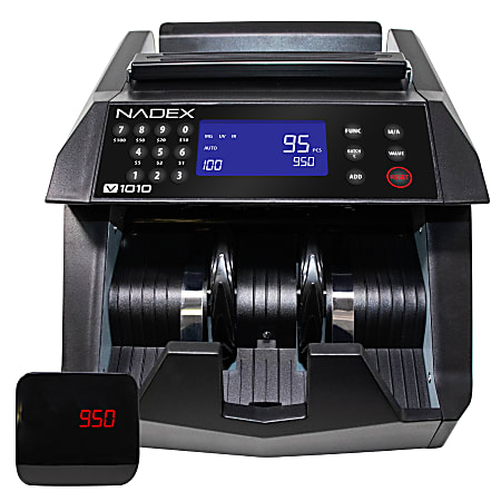 Nadex Coins V1010 Bill-Counting Machine, 11-1/2"H x 12-13/16"W x 7-11/16"D, Gray