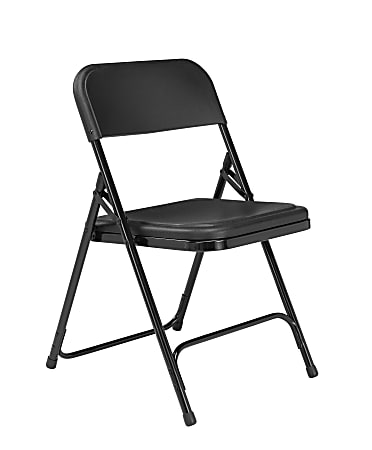 National Public Seating 800 Series Plastic Folding Chairs, Black, Set Of 52 Chairs