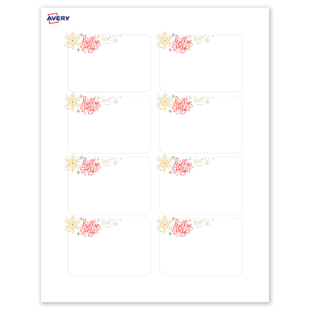 Avery Printable Christmas Adhesive Name Badges Rectangle 94366 2 13 x 3 ...