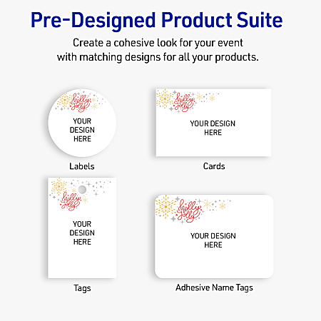 Avery Printable Christmas Adhesive Name Badges Rectangle 94366 2 13 x 3 ...