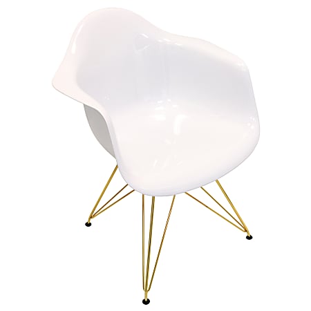 Lumisource Neo Flair Mid-Century Modern Chairs, White/Gold