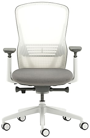 Allermuir Ousby Ergonomic Fabric Mid-Back Task Chair, Light Gray/Snow/Slate