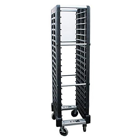 Rubbermaid® 18-Tier Mobile Steam Table Pan Rack, 67-7/8"H x 18-5/8"W x 23-3/4"D, Black