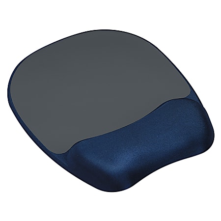Office Depot® Brand Memory Foam Wrist Rest With Mouse Pad, 7.94" x 9.25", Dark Blue