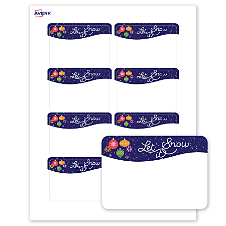 Avery Printable Christmas Adhesive Name Badges Rectangle 94366 2 13 x 3 ...