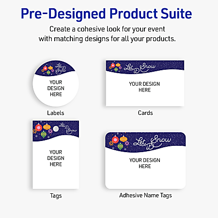 Avery Printable Christmas Adhesive Name Badges Rectangle 94366 2 13 x 3 ...
