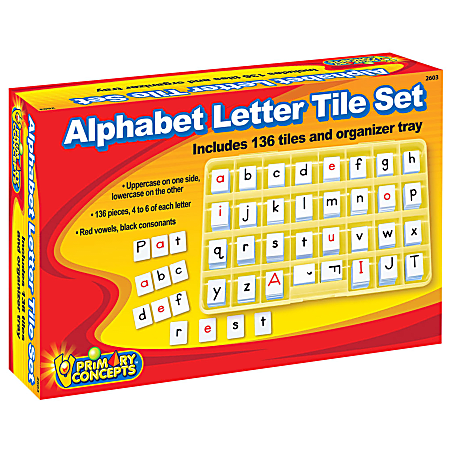 Primary Concepts Alphabet Letter Tile Set, Multicolor, Grades Pre-K To 3rd
