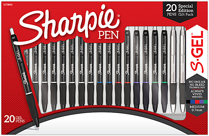 Sharpie S Gel Metal Barrel Gel Pens Medium Point 0.7 mm Champagne Barrel  Black Ink Pack Of 2 Pens - Office Depot