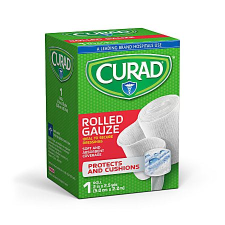 CURAD® Prosorb Rolled Gauze, 2" x 90", White, Pack Of 24