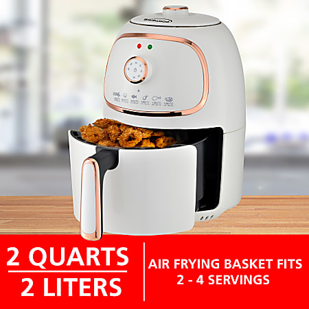 Brentwood 2 Qt Small Electric Air Fryer With Timer And Temp Control  WhiteRose Gold - Office Depot