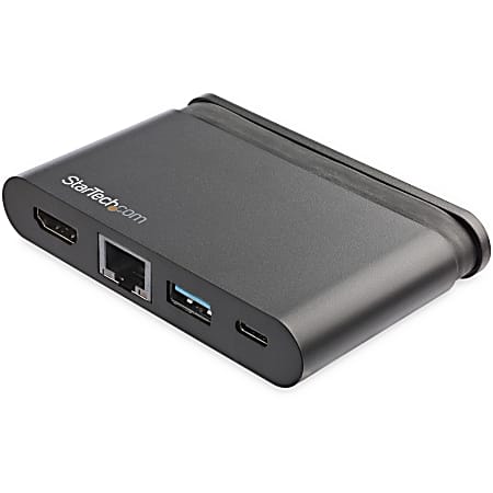 StarTech.com USB C Multiport Adapter with HDMI - 4K - Mac / Windows - 1xA + 1xC - 100W PD 3.0 (92W Laptop Charging - GbE - Wraparound Cable - USB C multiport adapter with HDMI turns your MacBook Pro or Windows USB-C laptop into a portable workstation U