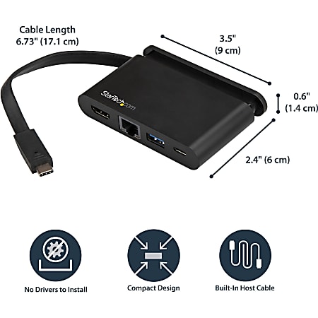 StarTech.com USB C Multiport Adapter with HDMI 4K MacWindows 1xA 1xC ...