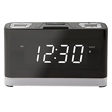 iLive Wireless Voice-Activated Digital Clock With Amazon Alexa, 3-15/16"H x 6-11/16"W x 1-15/16"D, Black