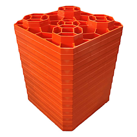 MAXSA Innovations RV Leveling Pads, 8-5/16”H x 8-5/16”W x 11”D, Orange, Set Of 10 Pads