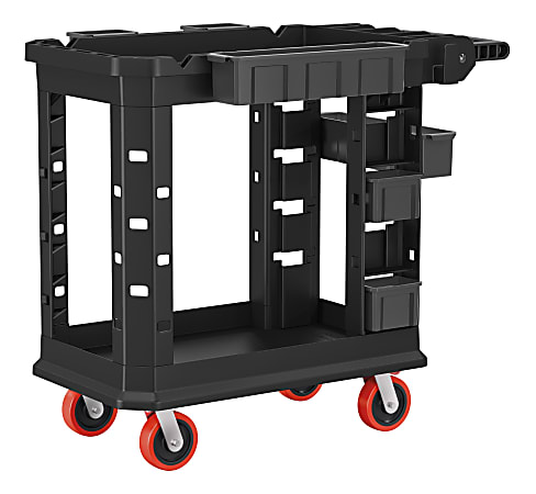 Suncast Commercial Heavy-Duty Plus 2-Shelf Utility Cart, 34-13/16"H x 19-1/2"W x 41-3/4"D, Gray