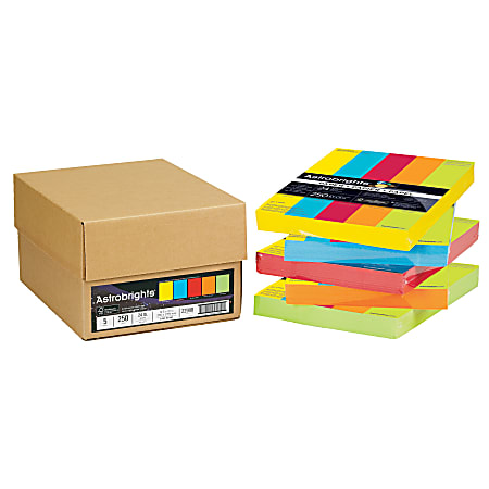 Astrobrights® Color Multi-Use Printer & Copy Paper, Assorted Colors, Letter (8.5" x 11"), 1250 Sheets Per Case, 24 Lb, 94 Brightness