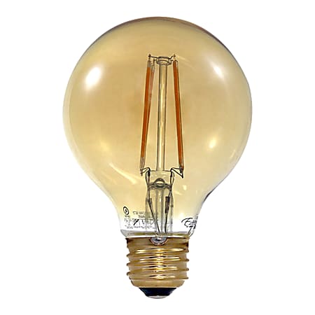 Euri G25 Amber Glass Dimmable 670 Lumens LED Filament Bulb, 7 Watt, 2,400 Kelvin