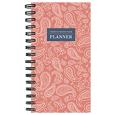 2024 TF Publishing Small Weekly Monthly Planner, 6-1/2” x 3-1/2”, Paisley, January To December