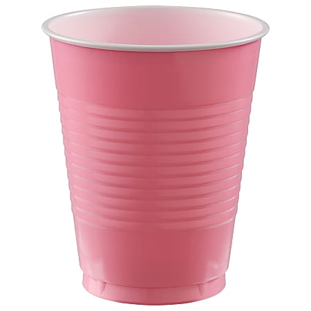 Amscan Plastic Cups, 18 Oz, New Pink, Set Of 150 Cups