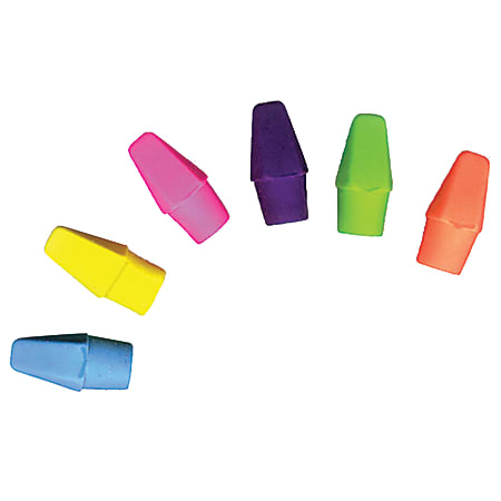 Musgrave Pencil Company Wedgecap Erasers, 1" x 1/4", Assorted Colors, 144 Erasers Per Tub, Pack Of 2 Tubs