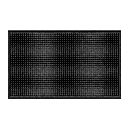 Apache Mills Apache Textures Onyx 24 In. x 36 In. Carpet/Recycled Rubber  Door Mat