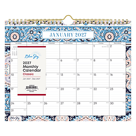 2027 Blue Sky Cocorrina Monthly Wall Calendar, 11x8.75, 0%, Cocorrina, Jan–Dec, RY27