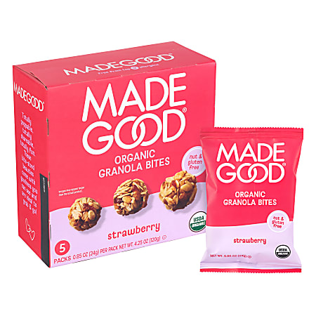 Made Good Strawberry Granola Minis, 0.85 Oz, Total Qty 30